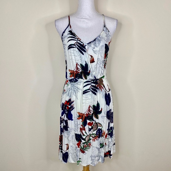 NU Denmark Dresses & Skirts - NU Denmark Tropical Leaf Print Sun Dress White